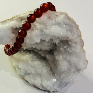 Bracelet Cornaline pierre naturelle bleu lithothérapie Luzylola